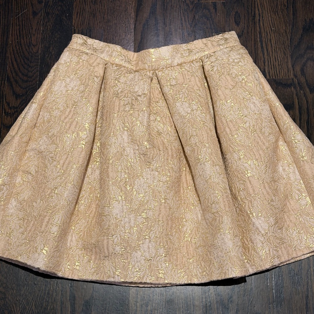 Prada Beige and Gold A-Line Skirt